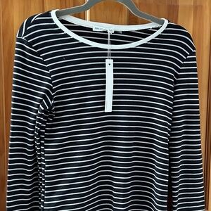 NWT Grey Lab Long Sleeve Striped Crew Neck Top